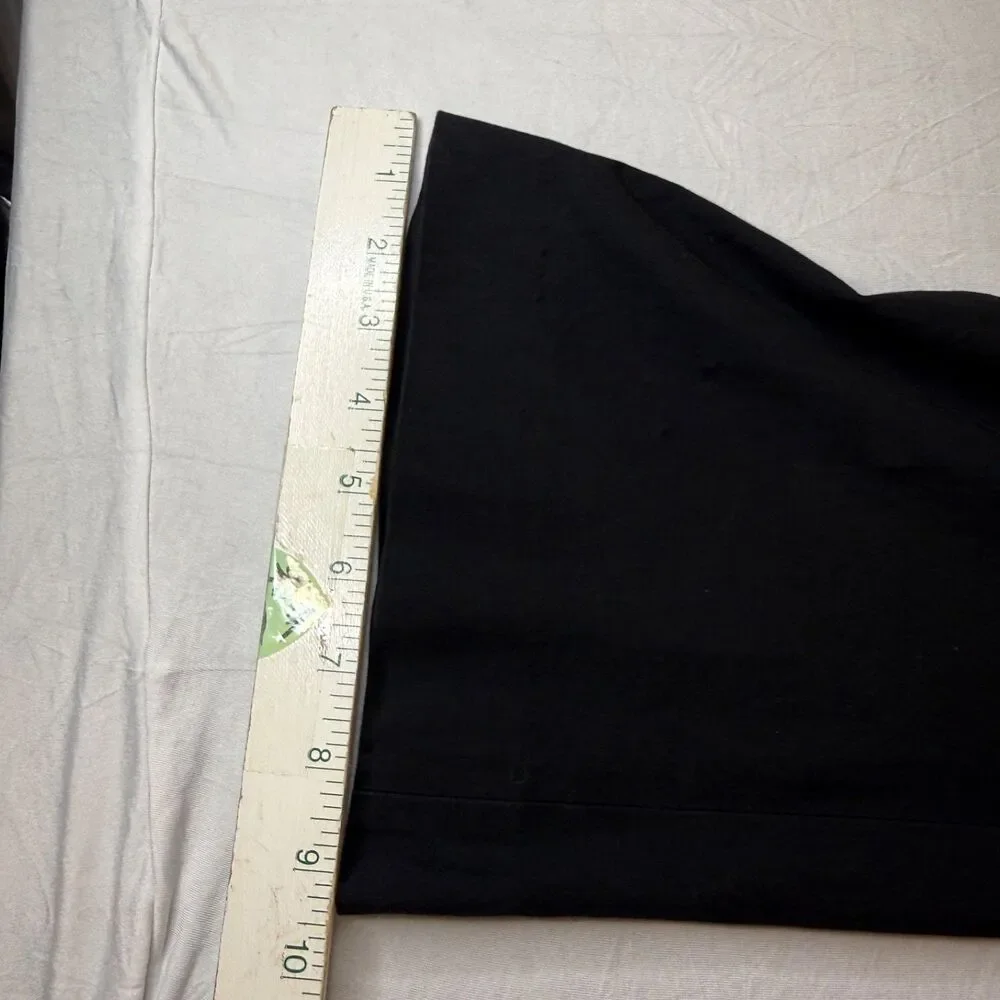 Piazza Sempione Women's 40 IT 4 US Black Bootleg Flare Cotton Dress Pants‎